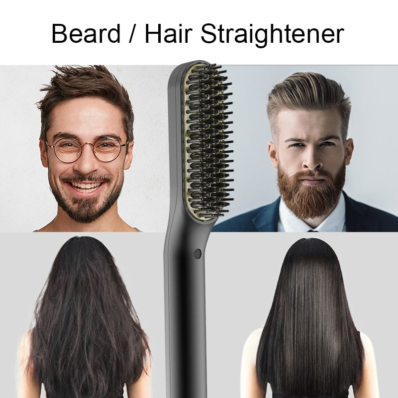 Beard Hair Straightening Brush - Glow Dusk