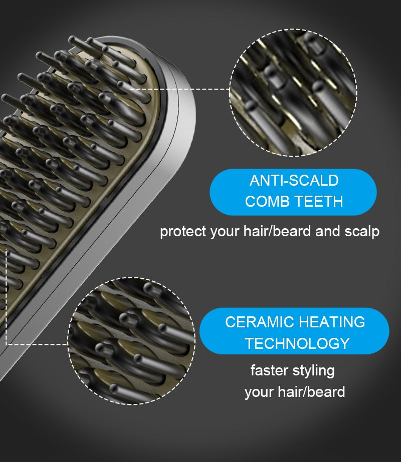 Beard Hair Straightening Brush - Glow Dusk