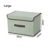 Cotton Linen Storage Box With Cap - Glow Dusk
