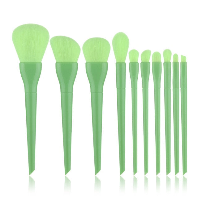 Natural Hair Colorful Makeup Brushes - Glow Dusk