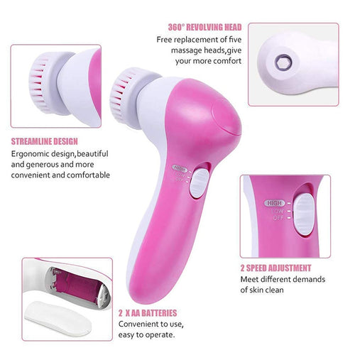 5 in 1 Face Cleansing Brush - Glow Dusk