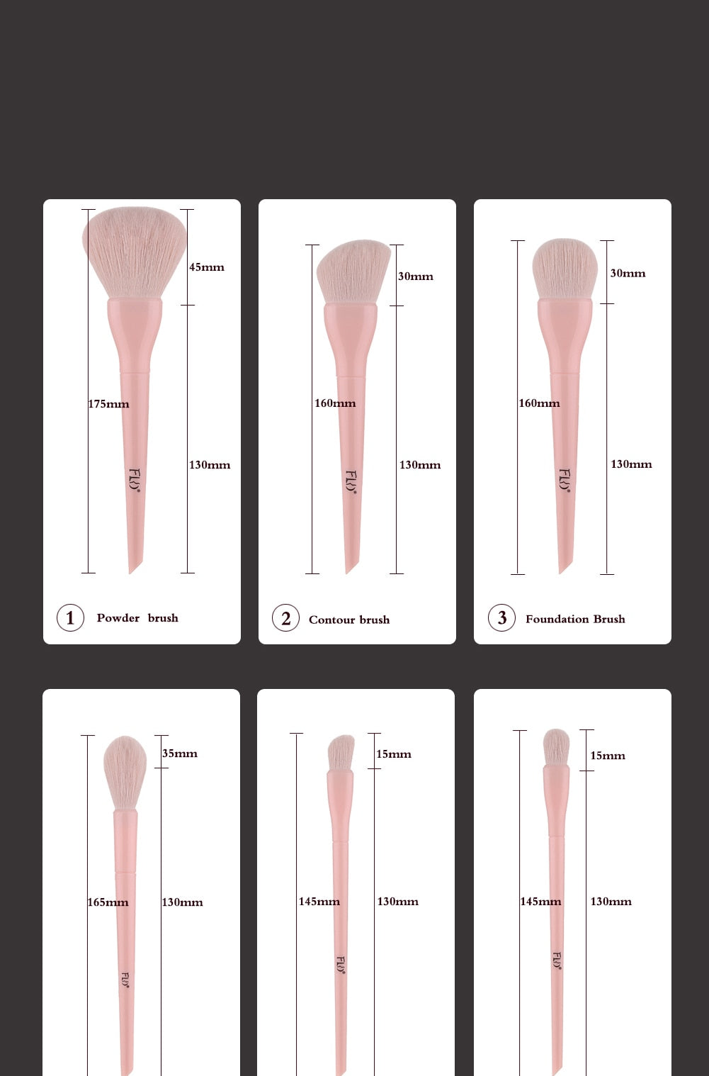 Natural Hair Colorful Makeup Brushes - Glow Dusk