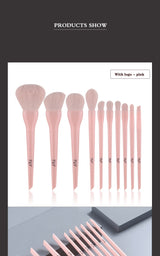 Natural Hair Colorful Makeup Brushes - Glow Dusk