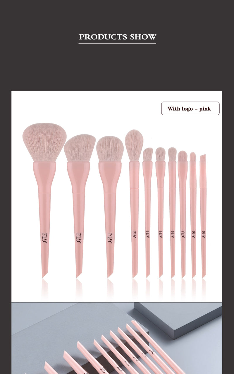 Natural Hair Colorful Makeup Brushes - Glow Dusk