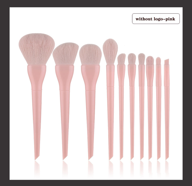 Natural Hair Colorful Makeup Brushes - Glow Dusk