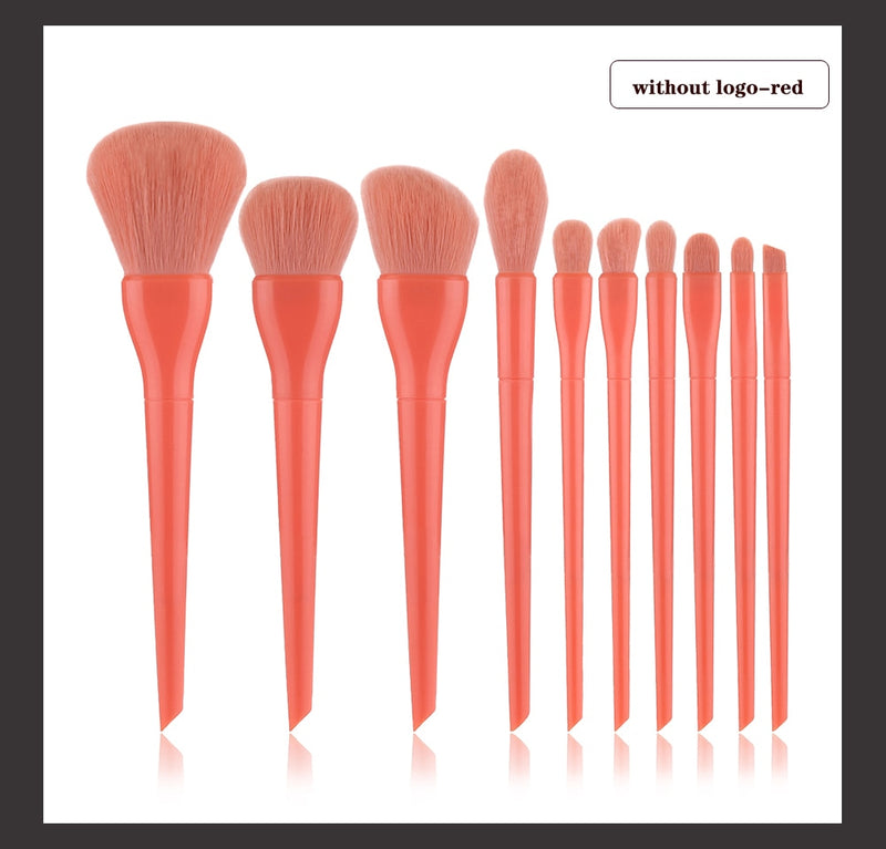 Natural Hair Colorful Makeup Brushes - Glow Dusk