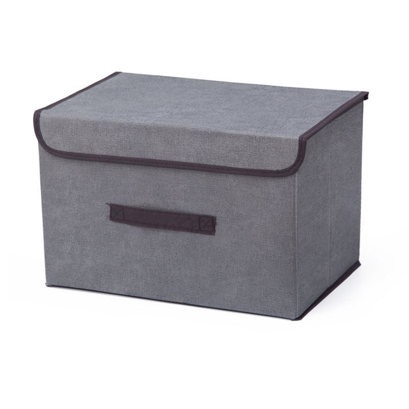 Cotton Linen Storage Box With Cap - Glow Dusk